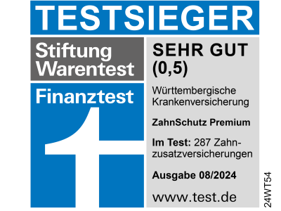 'Sehr gut' mit 0,5 - Unsere Zahnzusatzversicherung ist der Testsieger bei Stiftung Warentest 08/2024