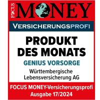 Siegel Focus Money_Genius Vorsorge_Produkt des Monats 