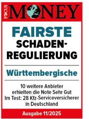 Testsiegel Focus-Money - Fairste Schadenregulierung